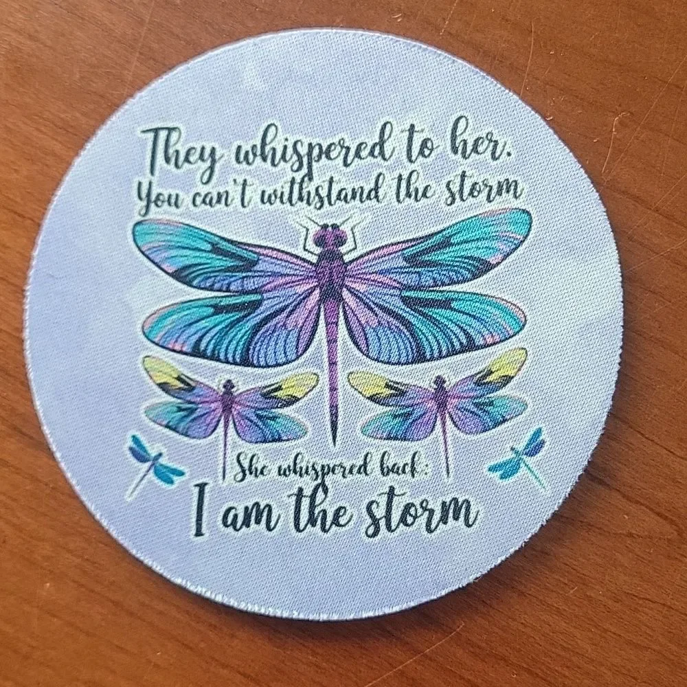 Set a 4 Handcrafted Dragonfly Inspirational Coasters - NWOT